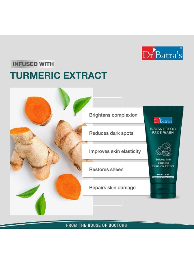 دكتور باترا غسول الوجه "Instant Glow" من Dr. Batra's، مُعزز بالإشنسا والكركم، يُصلح تلف البشرة، غسول لتحسين مظهر البشرة ومنحها الإشراق، خالٍ من البارابين والسيليكون (50 غرام) - Image 2