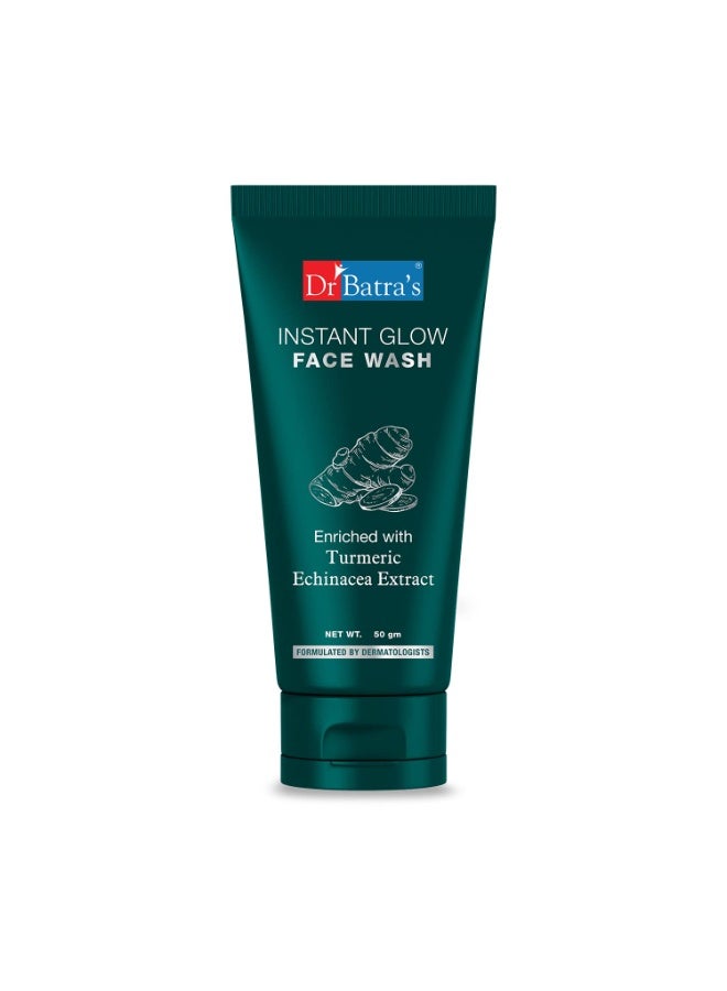 دكتور باترا غسول الوجه "Instant Glow" من Dr. Batra's، مُعزز بالإشنسا والكركم، يُصلح تلف البشرة، غسول لتحسين مظهر البشرة ومنحها الإشراق، خالٍ من البارابين والسيليكون (50 غرام) - Image 1