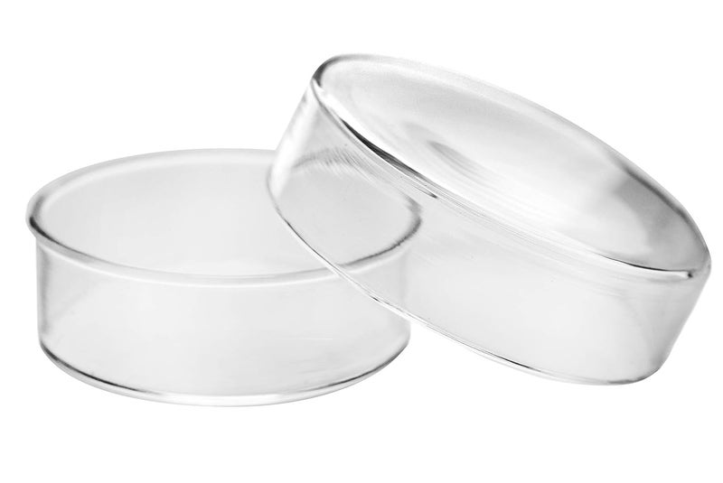EISCO Petri Dish, 2" (50mm) - Beaded Edges Easy to Sterilize for Repeated Use Borosilicate Glass- Labs - Image 1