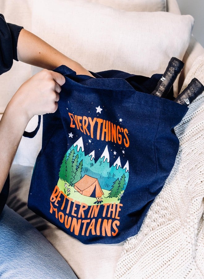 Lazy One Canvas Tote Bag, Novelty Tote Bag for Women and Men, Reusable Shopping Bags, Perfect for Shopping, Travel and Work (Mountains) - Image 2