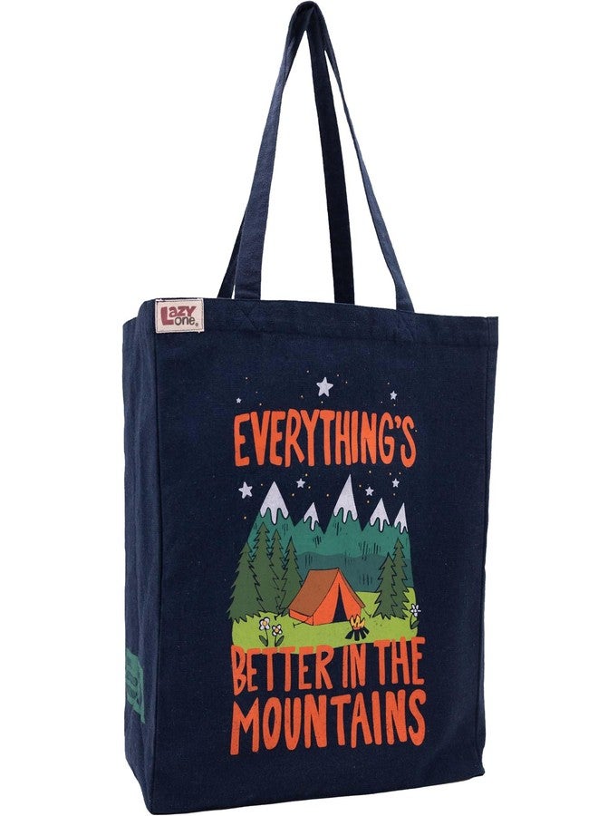 Lazy One Canvas Tote Bag, Novelty Tote Bag for Women and Men, Reusable Shopping Bags, Perfect for Shopping, Travel and Work (Mountains) - Image 1