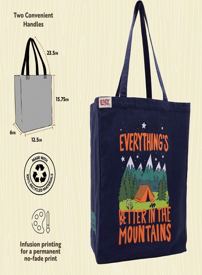 Lazy One Canvas Tote Bag, Novelty Tote Bag for Women and Men, Reusable Shopping Bags, Perfect for Shopping, Travel and Work (Mountains) - Image 5