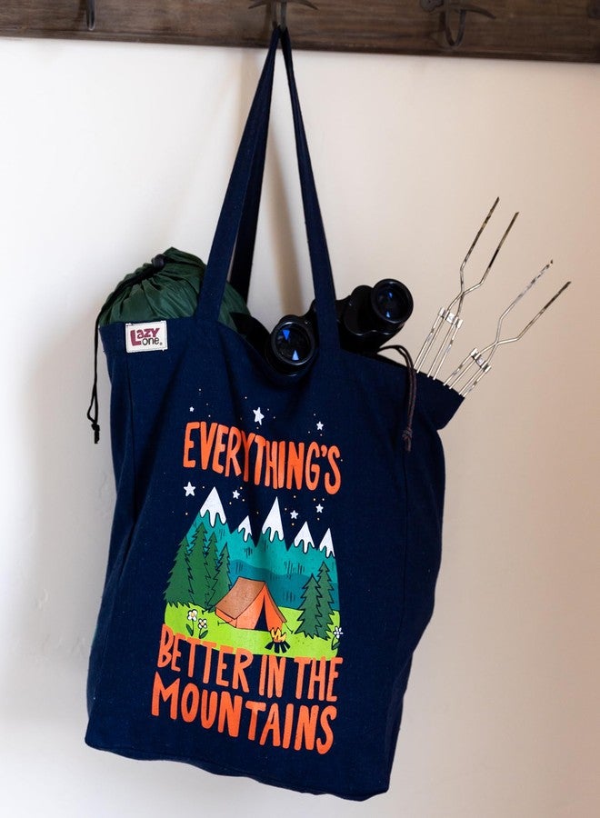 Lazy One Canvas Tote Bag, Novelty Tote Bag for Women and Men, Reusable Shopping Bags, Perfect for Shopping, Travel and Work (Mountains) - Image 4