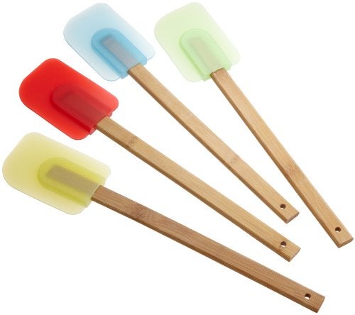 Good Cook Set of 4 Silicone Spatulas with Bamboo Handles - Image 1