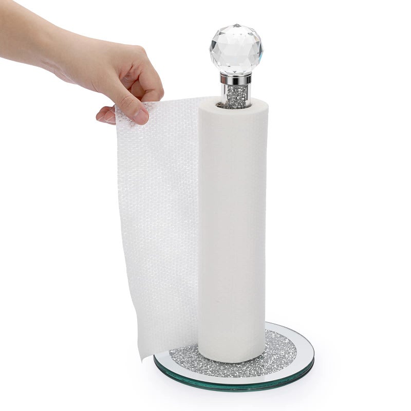 JUXYES JUXYES Vertical Countertop Paper Towel Roll Holder Rack Upright Paper Towel Holder for Kitchen Dining Room Bathroom 13 Height Freestanding 