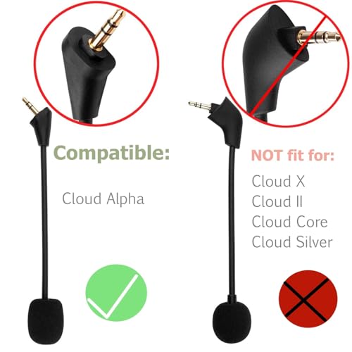 Saipomor Alpha Microphone Accessories Compatible with Kingston HyperX Cloud Alpha Gaming Headset, 3.5mm Audio MIC Work for PS4, Xbox One, Nintendo Switch, Computer PC Gaming - Image 2