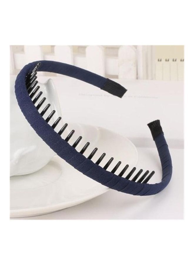 NIBEMINENT 3-Piece Solid Design Headband Set Navy Blue - Image 2