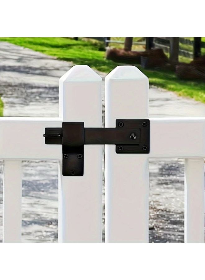 Vintage Black Castle Style Solid Iron Door Latch 5 51 Inch Heavy Duty Security Lock - Image 2