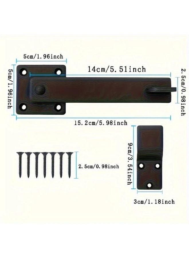 Vintage Black Castle Style Solid Iron Door Latch 5 51 Inch Heavy Duty Security Lock - Image 4