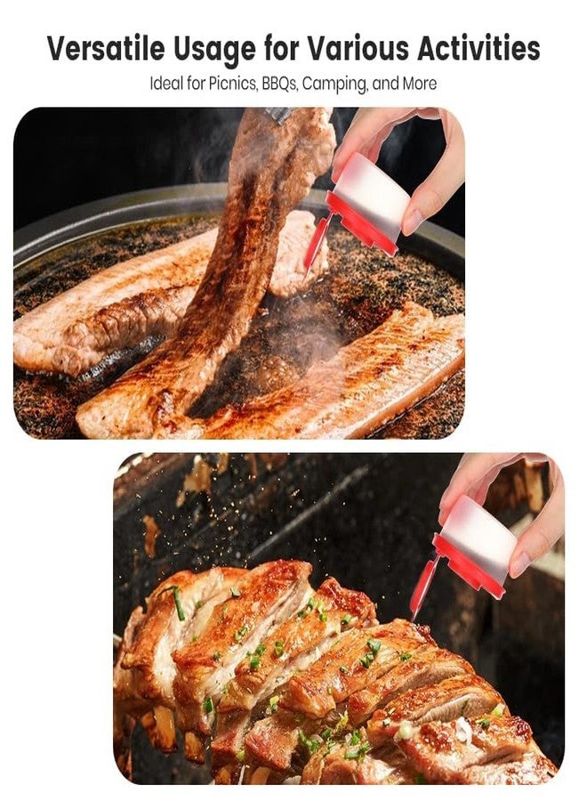 يافيجي مجموعة YAFIYGI من 4 قطع من علب الملح والفلفل الصغيرة للسفر مع أغطية، موزعات توابل صغيرة محمولة للتخييم، علبة غداء، سكر، سلسلة مفاتيح، مجموعة علب توابل بلاستيكية صغيرة محكمة الإغلاق. - Image 5