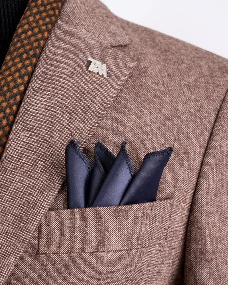 ترزي ادم التون Italian Style Slim Fit Mono Collar Men's Single Jacket Brown T13347