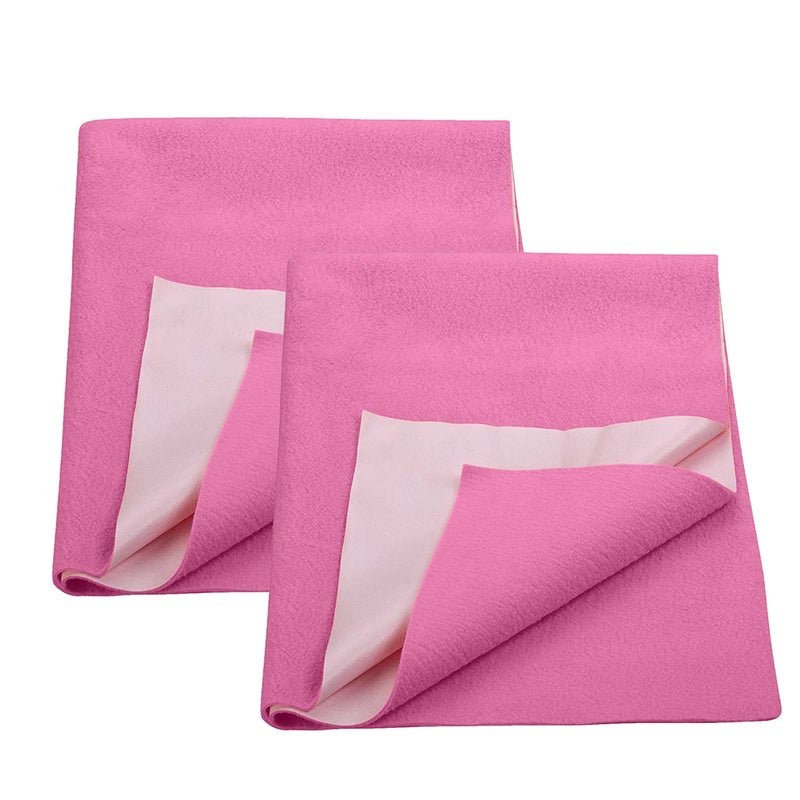 Trance Quick Dry - Soft Bed Protector Waterproof Baby Cot Sheet - (Small-70x50 cm, Pink) Pack of 2 - Image 1