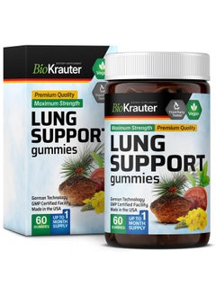 BIO KRAUTER BIO KRAUTER Lung Support Gummies - Lung Cleanse & Support Herbal Supplement w/Vitamin C - Lung Detox Gummies with Mullein Leaf Blend - Respiratory Health Support - 60 Vegan Chews  - Image 1