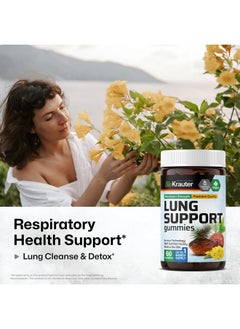 BIO KRAUTER BIO KRAUTER Lung Support Gummies - Lung Cleanse & Support Herbal Supplement w/Vitamin C - Lung Detox Gummies with Mullein Leaf Blend - Respiratory Health Support - 60 Vegan Chews  - Image 2