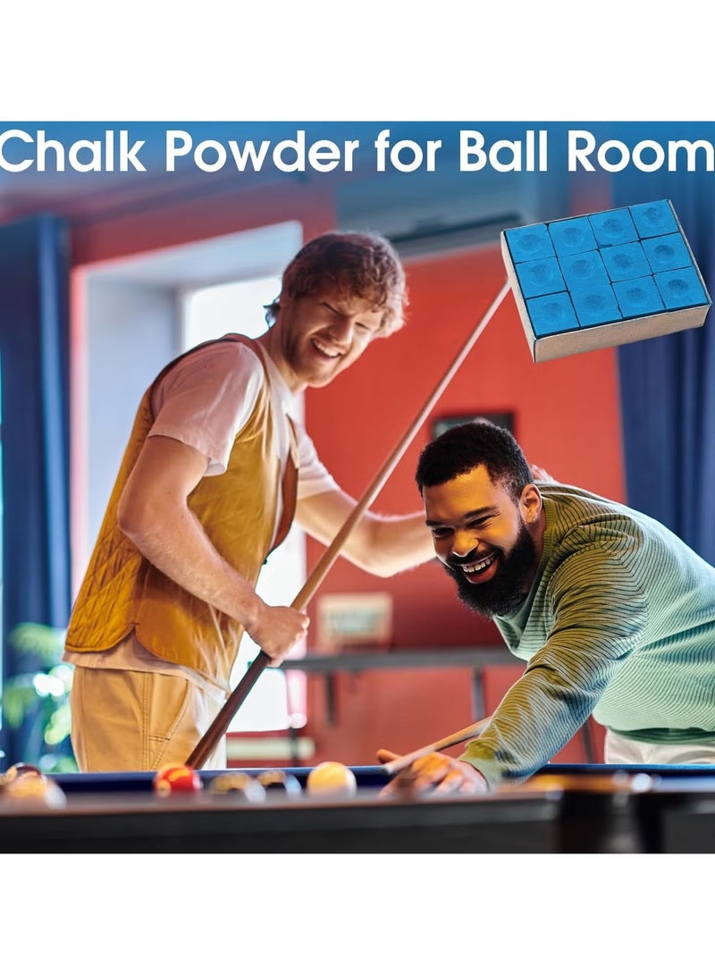 زفيف 12PCS SNOOKER CUSE Chalk ، NO؟ Slip Pool Cue Chalk Blue Premium Billiard Chalk Long-Lastering Cue Tip Accessories للاعبين المحترفين البلياردو ، المتحمسون ، لاعبو المنازل - Image 3