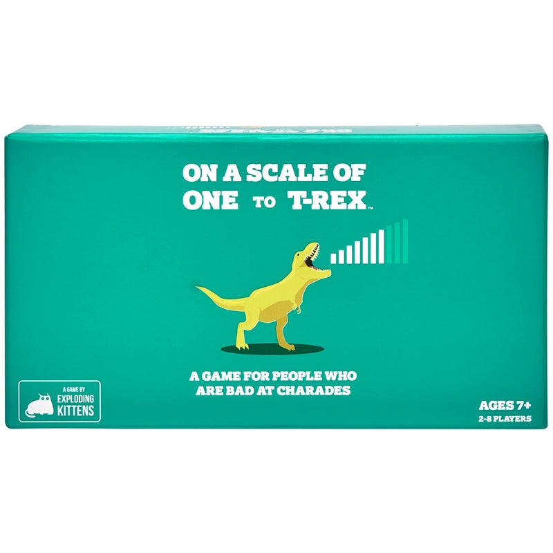 Exploding Kittens LLC On a Scale of One to T-Rex by Exploding Kittens: A Card Game for People Who Are Bad at Charades - Family - Card Games for Adults, Teens & Kids - Image 1