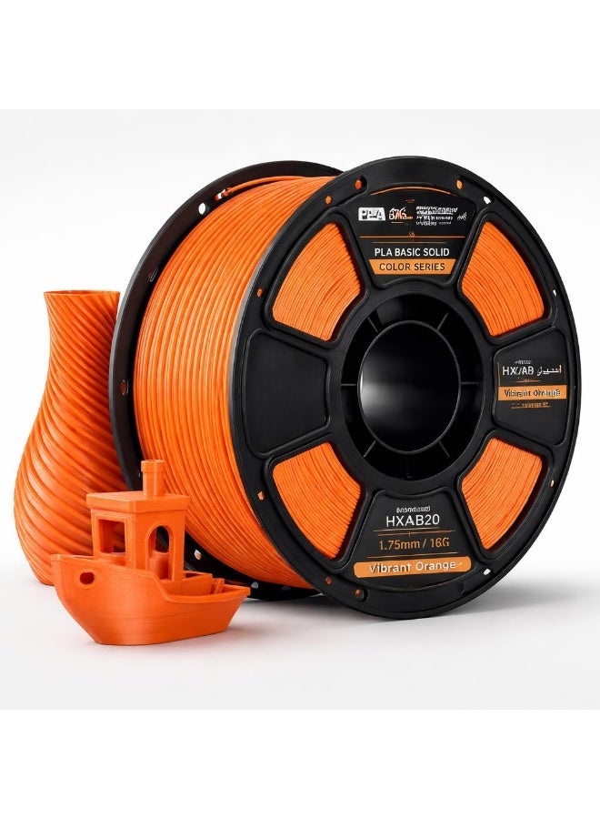 robotgcc PLA Basic Vibrant Orange 1.75mm 3D Printing Material 1KG Spool for FDM 3D Printer Smooth Extrusion Stable Diameter ±0.02mm Low Warping Strong Layer Adhesion Easy Print PLA for Prototyping Decorative Models DIY Projects Educational Printing High Precision Consistent Filament - Image 2