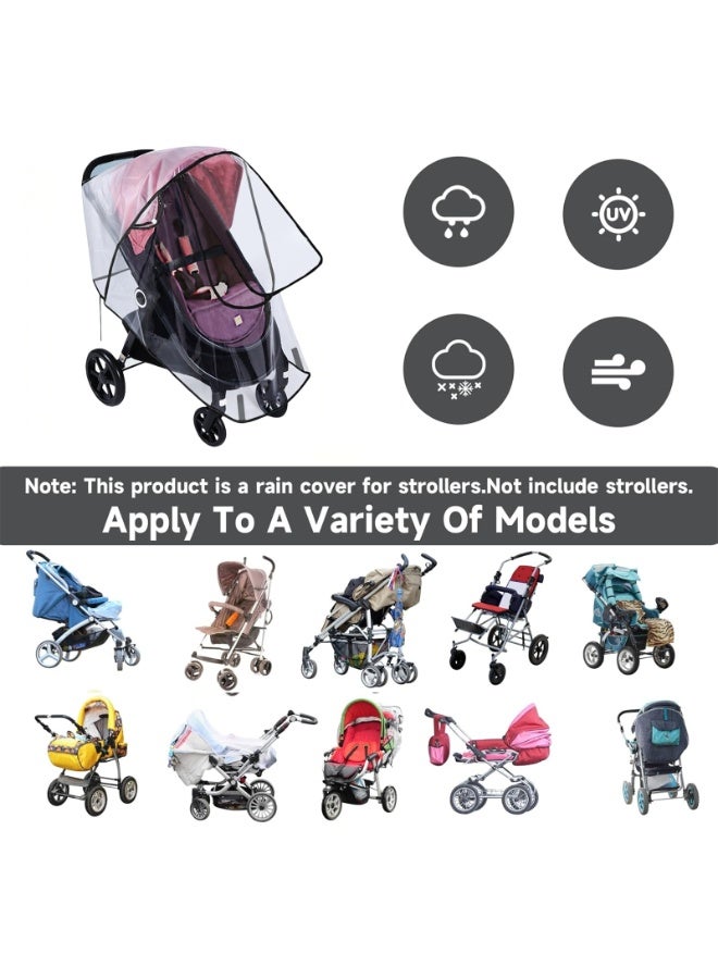 كيل › غطاء واقي من المطر شفاف لعربة الأطفال، واقي من الطقس عالمي للاستخدام أثناء السفر، غطاء واقي من المطر قابل للتنفس لعربة الأطفال، مقاوم للرياح، مقاوم للماء، يحمي من أشعة الشمس والغبار والثلج - Image 4