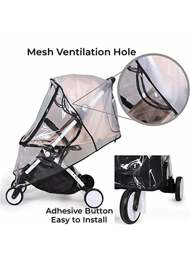 كيل › غطاء واقي من المطر شفاف لعربة الأطفال، واقي من الطقس عالمي للاستخدام أثناء السفر، غطاء واقي من المطر قابل للتنفس لعربة الأطفال، مقاوم للرياح، مقاوم للماء، يحمي من أشعة الشمس والغبار والثلج - Image 2