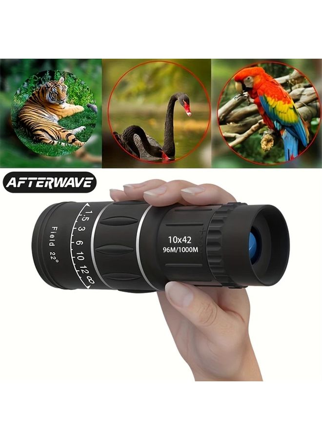 Black Monocular 10x42 High Definition FMC Coating for Outdoor Hunting Sports - Image 2
