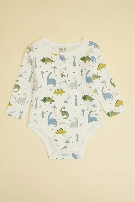 أر أند بي 3 Pack printed Bodysuits with Long Sleeves