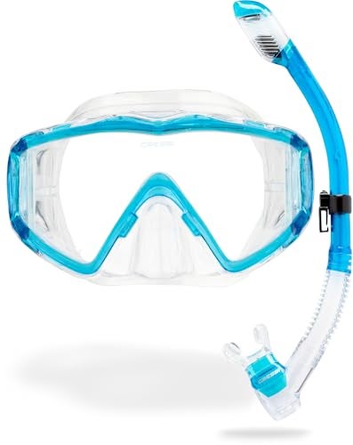 Cressi Pano 3 Supernova Dry Mask Snorkel Kits ClearTranslucent Aquamarine - Image 1