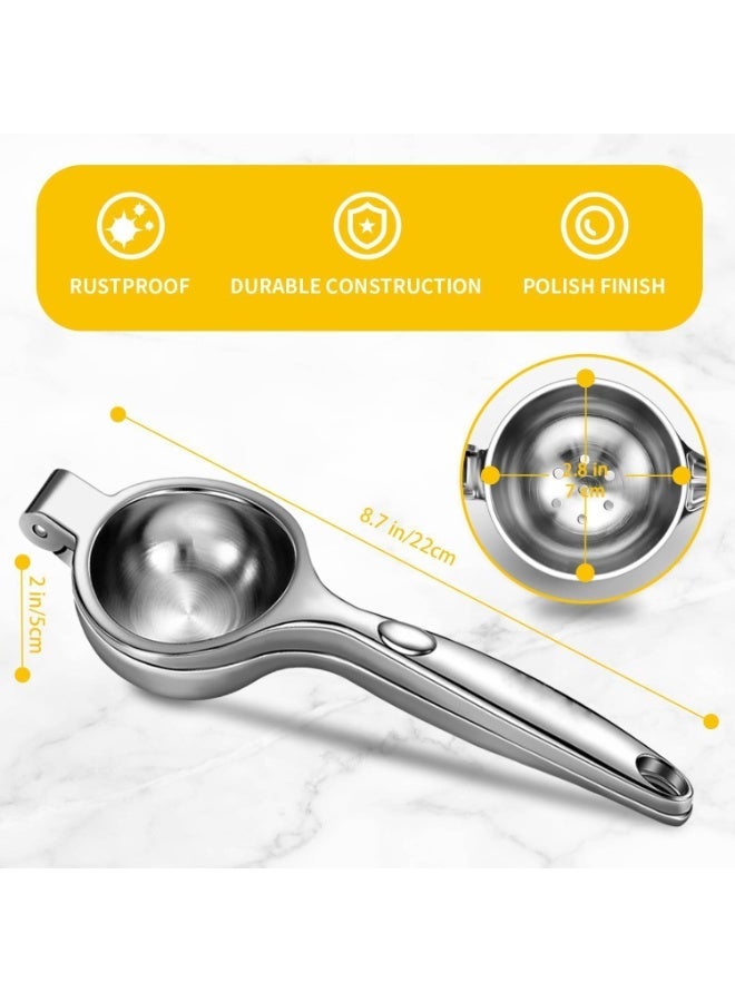 Lemon Squeezer, Heavy Duty Lemon Juicer, Stainless Steel Lime Squeezer, Manual Citrus Press, Orange Juicer Handheld, Hand Press Fruit Juicer, Exprimidor De Limones - Image 2