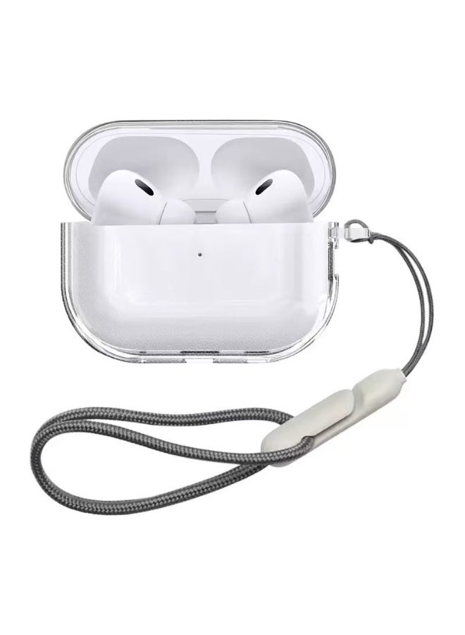 دكينج يتمتع الغلاف الواقي الشفاف بالملاءمة لسمّاعات آبل AirPods Pro 3 [2025]، يتضمن حبلًا للحمل، يقلل من اصفرار السطح، يدعم الشحن اللاسلكي، مقاوم للصدمات، حماية كاملة، وعلبة السماعات متوافقة مع آبل AirPods Pro 3 (شفافة). - Image 1