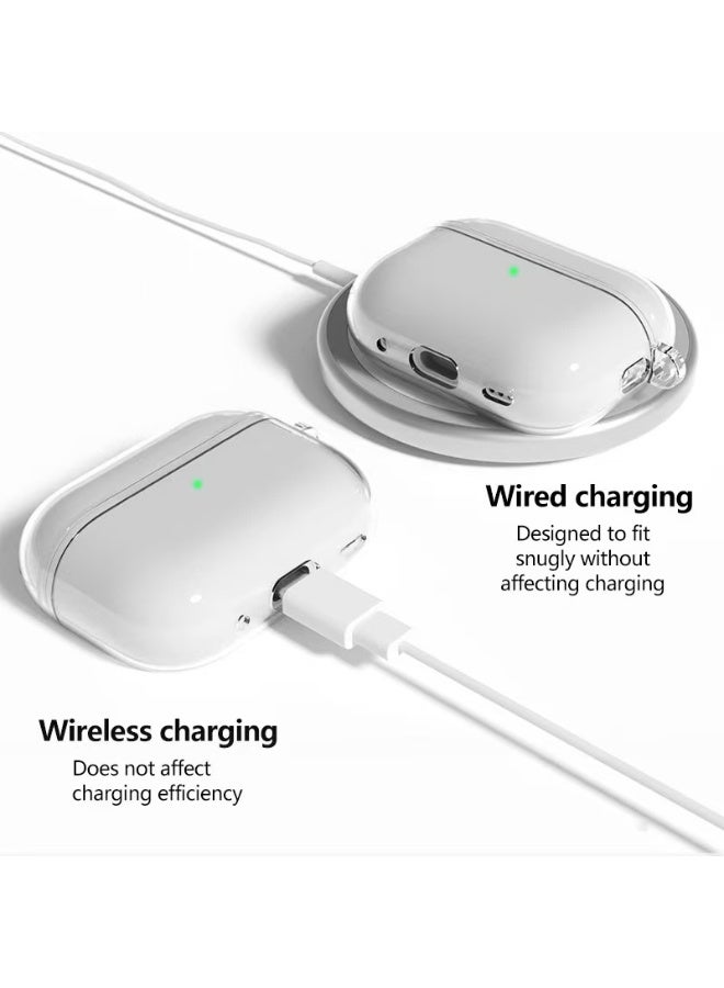 دكينج يتمتع الغلاف الواقي الشفاف بالملاءمة لسمّاعات آبل AirPods Pro 3 [2025]، يتضمن حبلًا للحمل، يقلل من اصفرار السطح، يدعم الشحن اللاسلكي، مقاوم للصدمات، حماية كاملة، وعلبة السماعات متوافقة مع آبل AirPods Pro 3 (شفافة). - Image 2