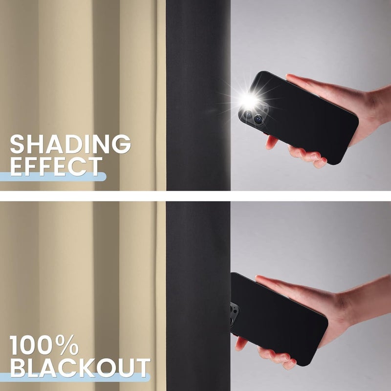 SimpleHome 100% Blackout Curtains for Bedroom Thermal Insulated Sage Grommet Window Drapes Room Darkening Curtains for Living Room with Black Back 52 x 54 Inch 2 Panels - Image 3