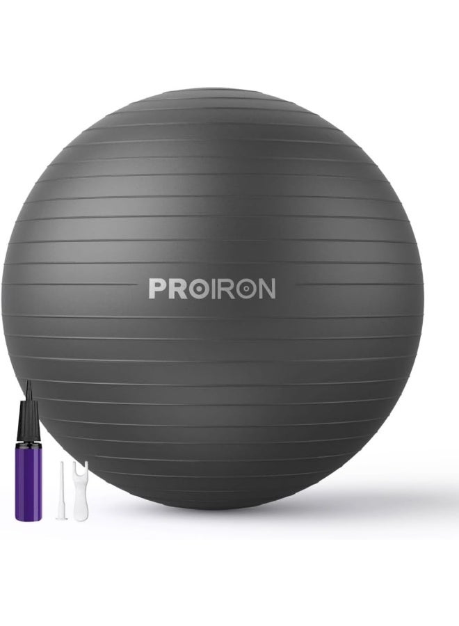 PROIRON كرة تمارين برو إيرون مضادة للانفجار مع مضخة سريعة ومقاومة للانزلاق تدعم 500 كجم لليوغا واللياقة البدنية - Image 1