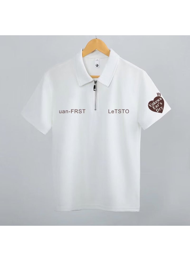 Generic - 2024 New Summer Fashion Mens Embroidered Polo Shirt Short Sleeves Trendy Brand Casual Lapel T-shirt Thin Top For Men Black - Image 1
