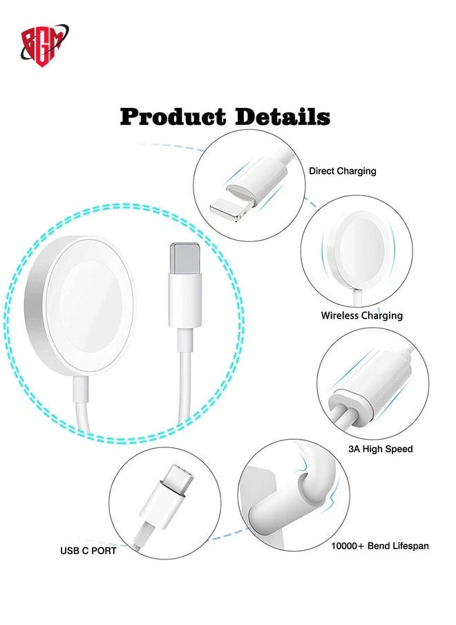 BGM - USB C Charger for Apple Watch, 20W PD Fast Wall Charger Power Adapter with 2-in-1 iWatch Magnetic Charging Cable Compatible with Apple Watch Series 8/7/6/SE/5/4/3/2, iPhone 14/13/12/11/Pro/Max/Xs/XR/8 - Image 1