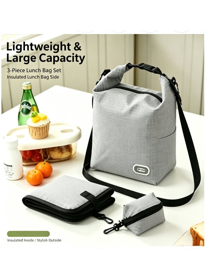 3PCS New Picnic Set, Large Capacity Insulated Bag, Foldable Outdoor Cooler, and Three-in-One Design - Image 1