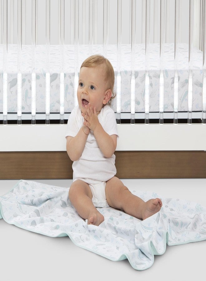 Delta Children Fitted Crib Sheets for Girls and Boys - 100% Organic Cotton Crib Sheet for Standard Crib and Toddler Mattresses - 28x52 Inch - GOTS Certified (Pack of 3), Sea Life - Image 3