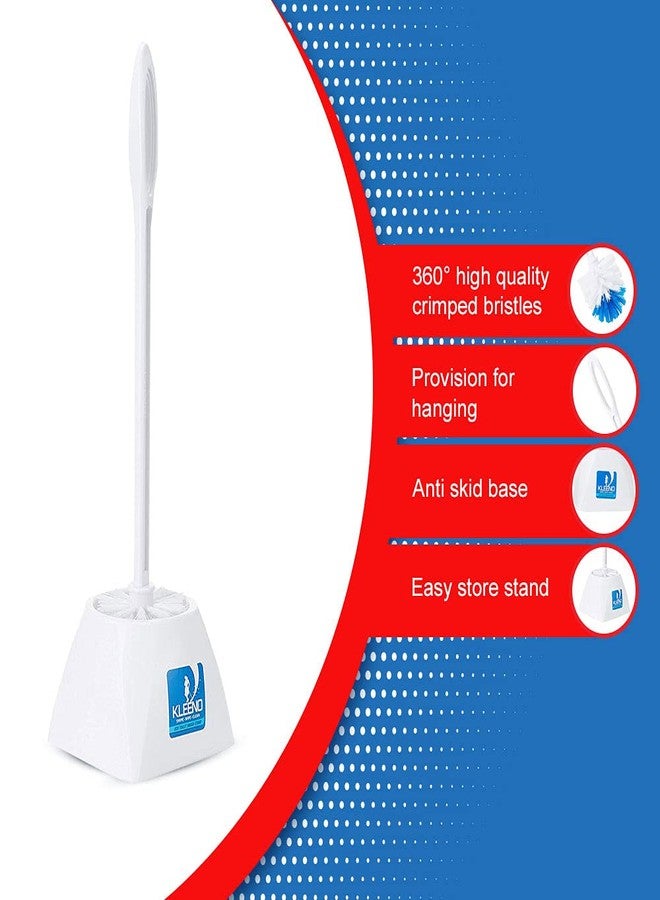 Kleeno Cello Plastic Eco Round Toilet Brush with Holder Pack of 1, Blue |360 Degree Crimped Bristles, Easy to Hanging & Store Stand |Toilet Cleaning Brush for Western and Indian Toilet, Bathroom for Cleaning - Image 3