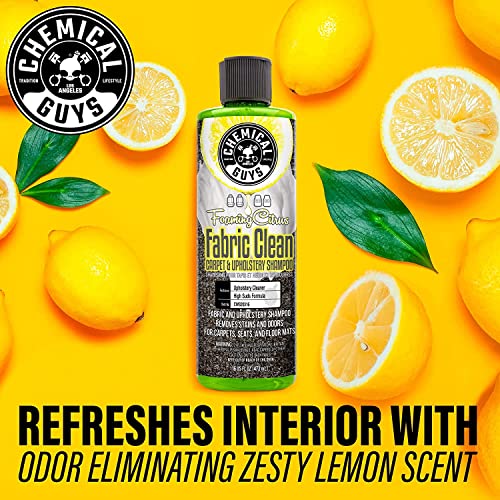 Chemical Guys Foaming Citrus Fabric Clean & Drill Brush Kit - High-Foaming Stain & Odor Remover for Car Carpets, Upholstery & Floor Mats - Deep Cleans & Deodorizes, Citrus Scent - 16 fl oz - Image 2