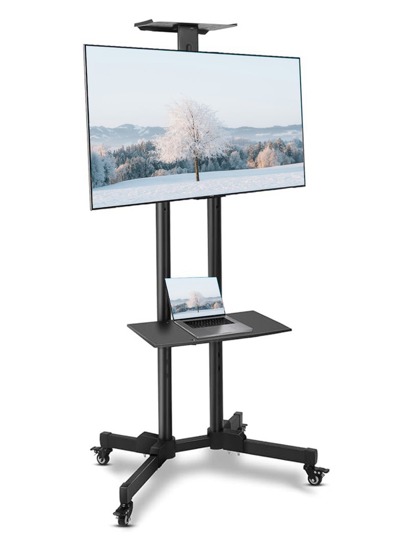 Mobile TV Stand for 32"-65" TVs, Mobile TV Cart with Load Capacity up to 50 kg/110 lbs, Mobile Stand with VESA up to 600x400mm, +10° to -10° Tilt, Black | TF-T1500 - pzsku/ZBAC0D80D7CF4426BB6E4Z/45/_/1739945871/6a61d09a-2370-4192-827d-f69d5000a0d6