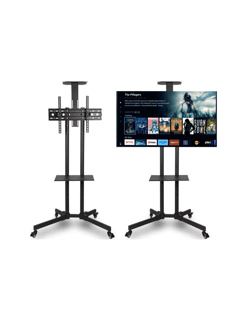 Mobile TV Stand for 32"-65" TVs, Mobile TV Cart with Load Capacity up to 50 kg/110 lbs, Mobile Stand with VESA up to 600x400mm, +10° to -10° Tilt, Black | TF-T1500 - pzsku/ZBAC0D80D7CF4426BB6E4Z/45/_/1740638287/9f2cb4e8-2a81-4a23-b04c-e33cd6dbf550