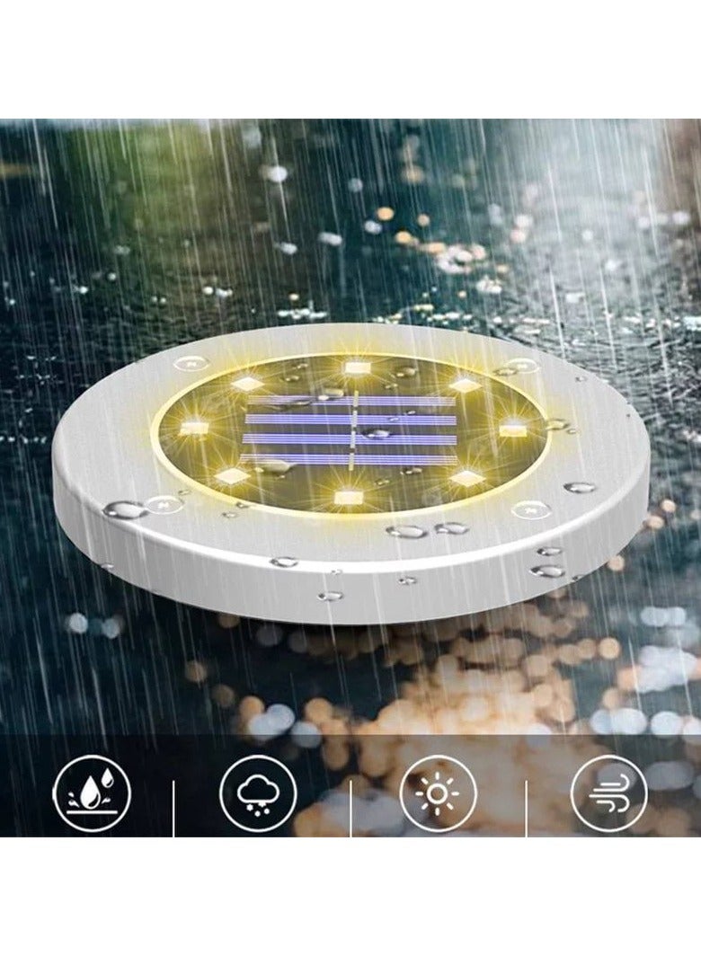 mooni A set of outdoor lights with powerful solar powered LED lights for gardens outdoor places, and decoration with a built in battery and strong light diameter 11.6 cm 4 pieces - Image 3