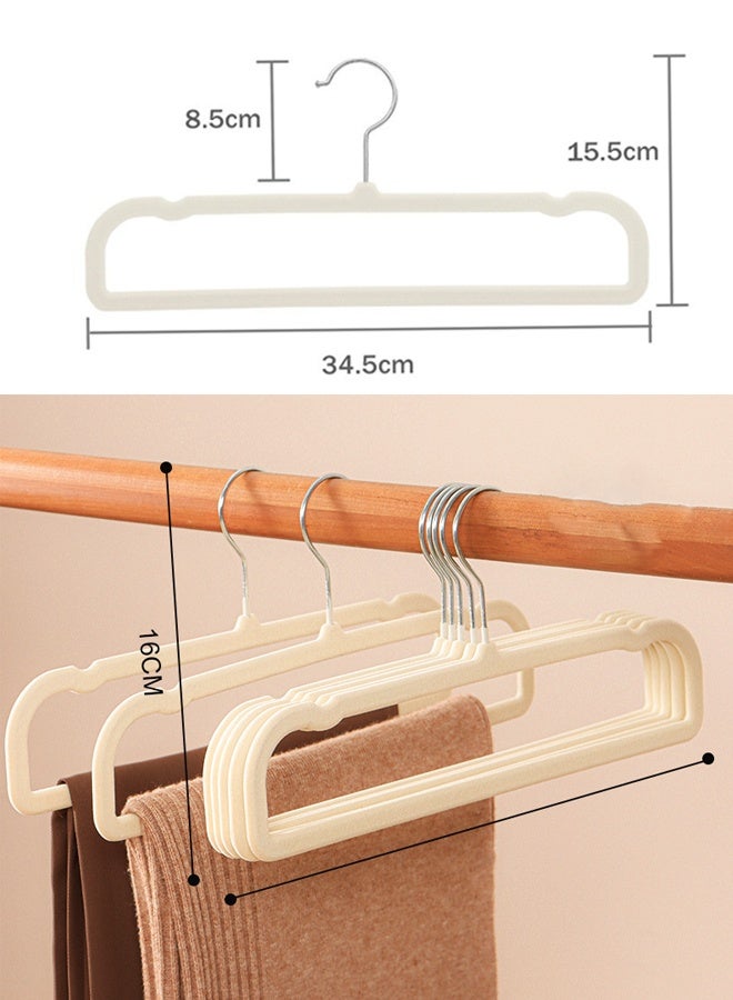 HOMESTAR 10 pcs Velvet Pant Hanger Space Saving, Non-Slip Shorts Hanger, Jeans Slack Trousers Hanger Closet Organizer with 360° Swivel Hook ﻿ - Image 4