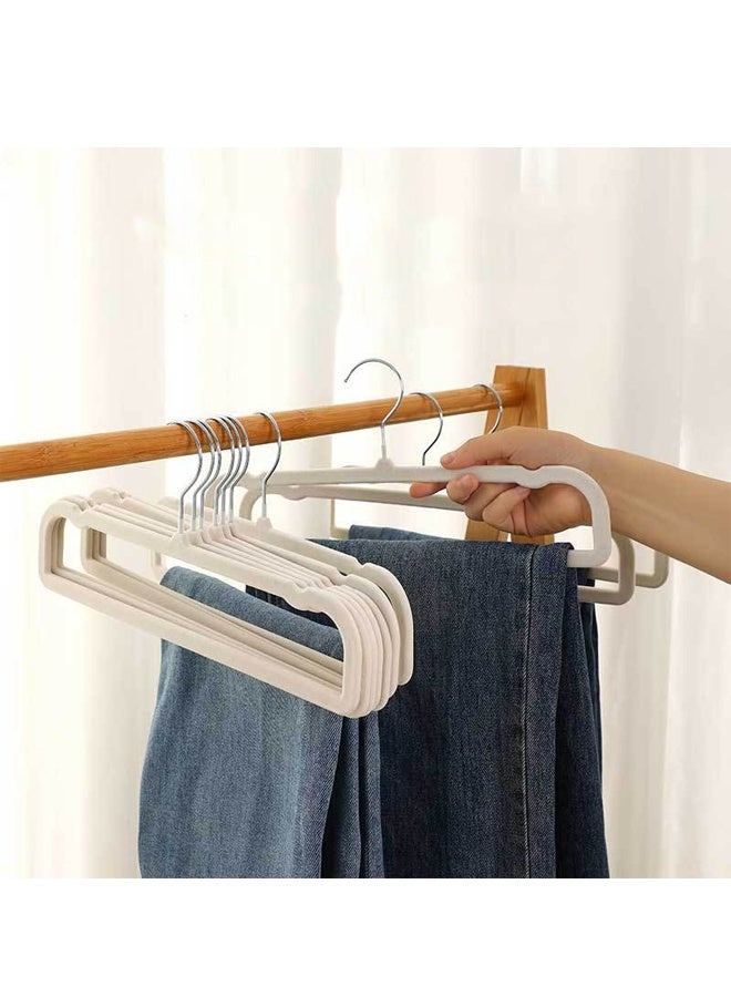 HOMESTAR 10 pcs Velvet Pant Hanger Space Saving, Non-Slip Shorts Hanger, Jeans Slack Trousers Hanger Closet Organizer with 360° Swivel Hook ﻿ - Image 3