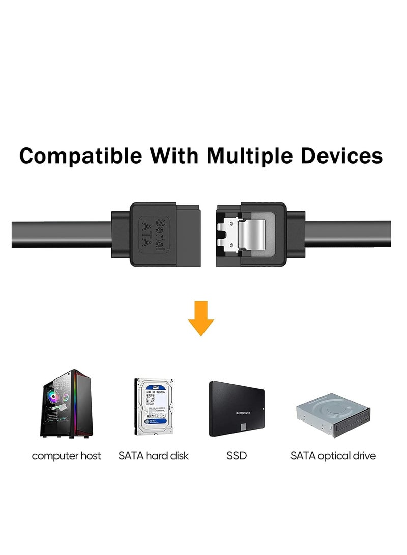6Gbps SATA III Data Cable with Locking Latch for HDD/SSD, 50cm, Black, 5-Pack - Reliable Performance & Secure Connection - Image 4