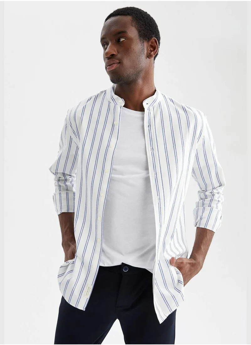 DeFacto Regular Fit Long Sleeve Striped Shirt
