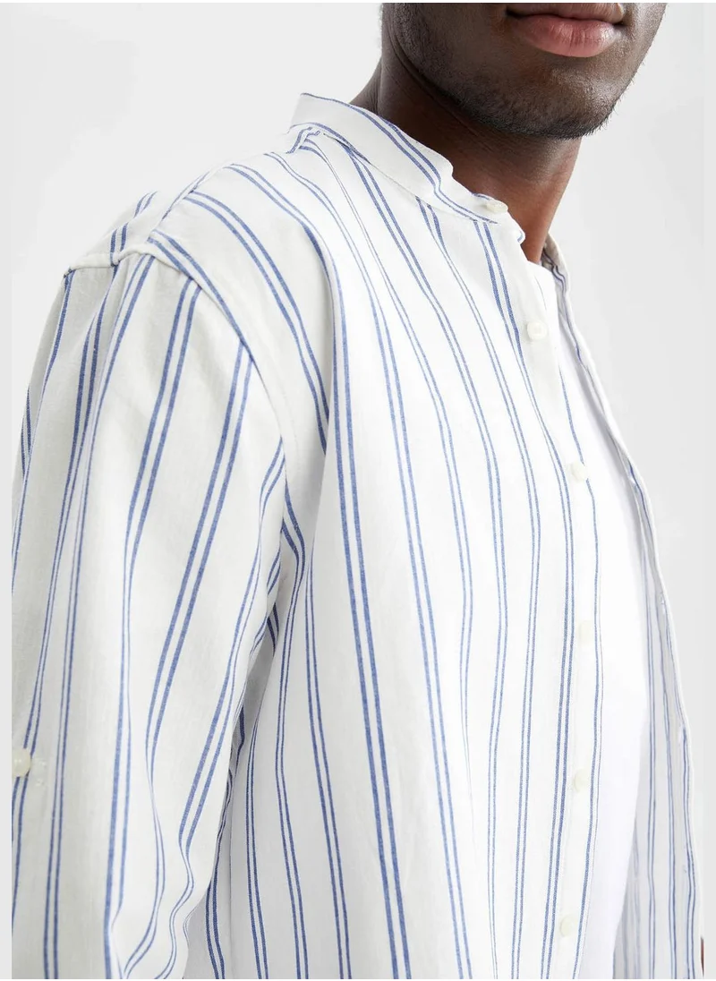DeFacto Regular Fit Long Sleeve Striped Shirt