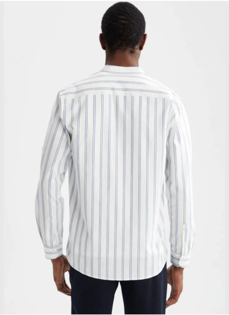 DeFacto Regular Fit Long Sleeve Striped Shirt