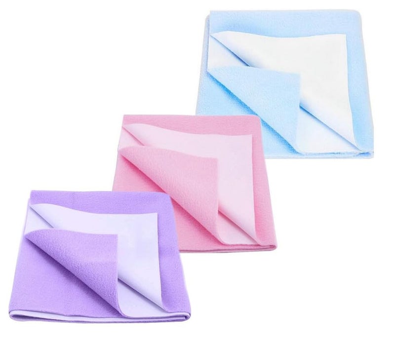 Urika PVC (Polyvinyl Chloride) Baby Bed Protector Waterproof Dry Sheet for New Born Babies (Free Size Multicolor_Pack of 3) - Image 1