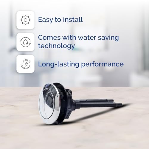Parryware Single Piece Dual Push Flush Button or Knob Assembly | 58 mm Round PE | Saves Water | High-end Plating Technology for Long-lasting Performance | C61PE0899 - Image 4