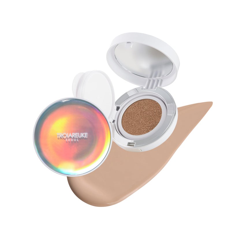 TROIAREUKE Seoul "Bridal" Cushion Foundation(#21, Pink Beige), Korean Cushion Foundation, K-Beauty, Hydrating, Long-lasting, Lightweight, Natural Finish, Anti-Aging, Moisture, Whitening, SPF 50+ - Image 1