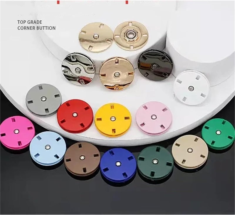 Sew On Snaps 50 Pairs Color Metal Snap Button Dark Female Coat Windbreaker Hand Sewing Invisible Anti(Pink) - Image 2